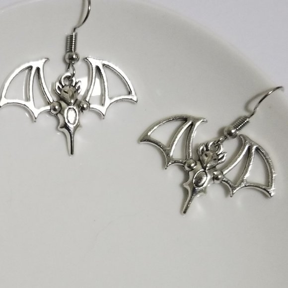 Spooky Halloween Bat Earrings - Picture 2 of 3